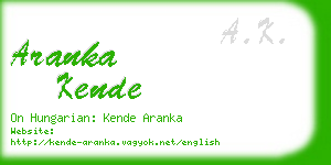 aranka kende business card